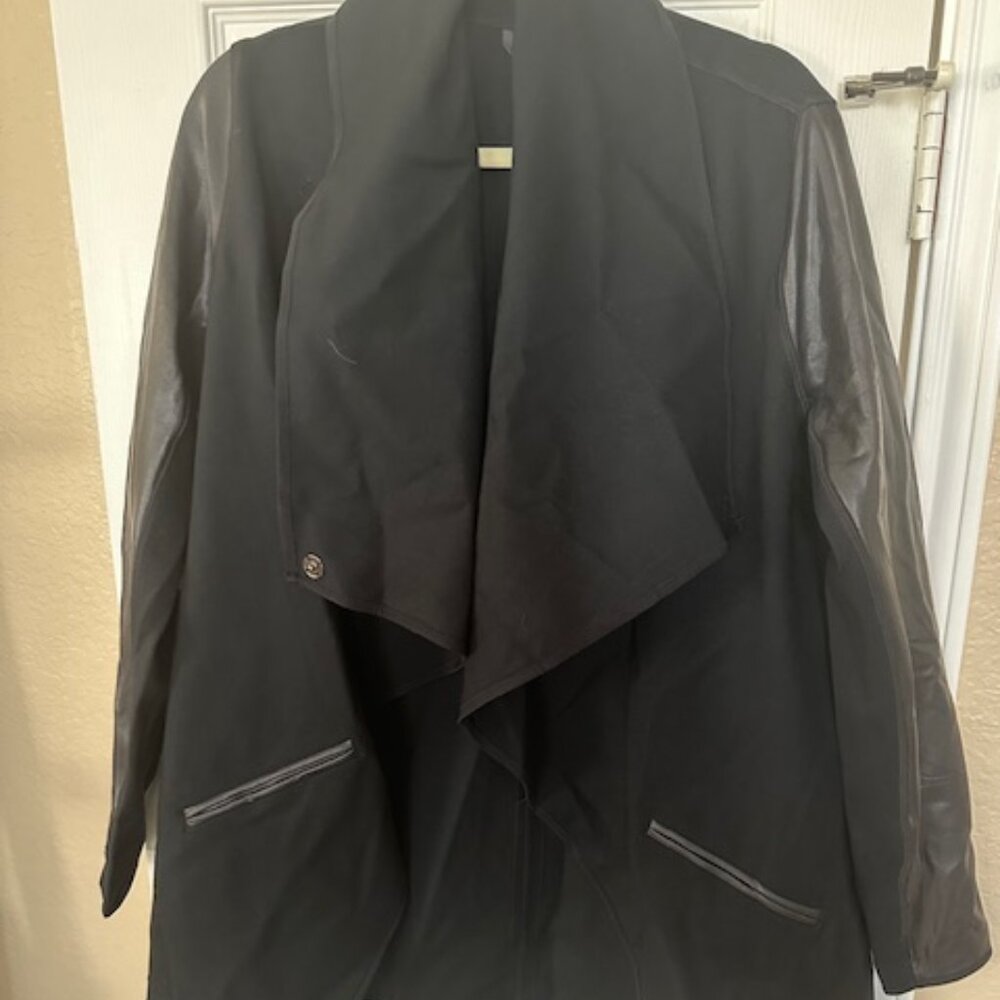 Spanx Drape Front Faux Leather Jacket